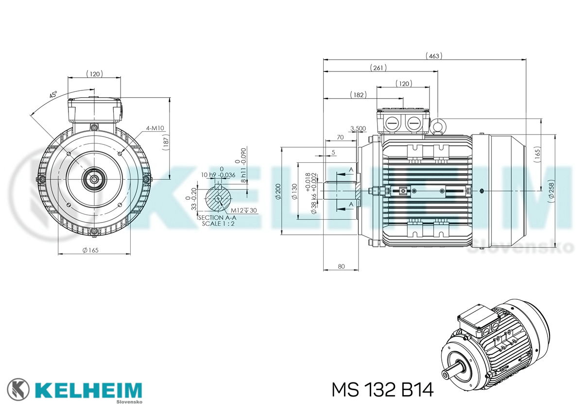 rozmerový výkres MS132B14