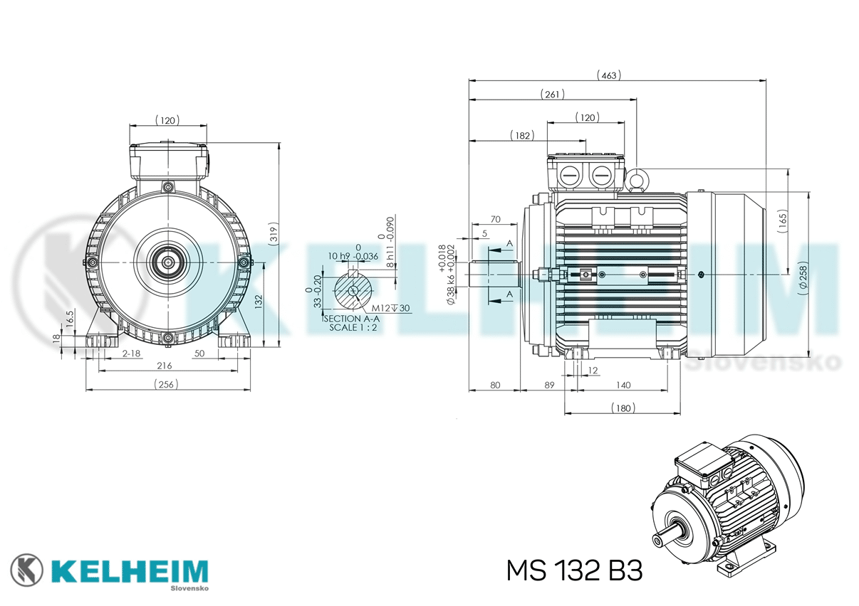 rozmerový výkres MS132B3